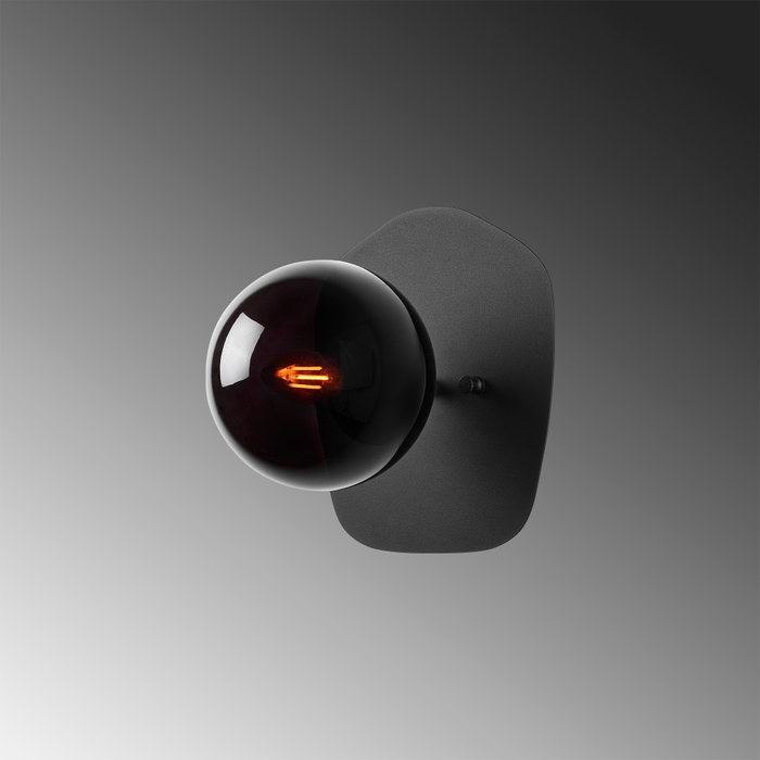 Opviq Well - 11675 Lámpara de pared negra con tapa de cristal Opviq Well - 11675 Lámpara de pared negra con tapa de cristal